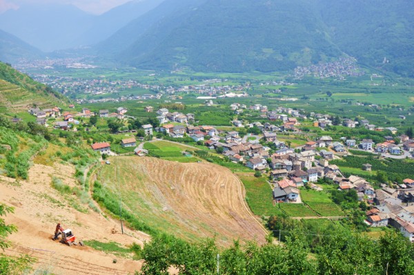 lavori in corso per il ripristino dei terrazzamenti