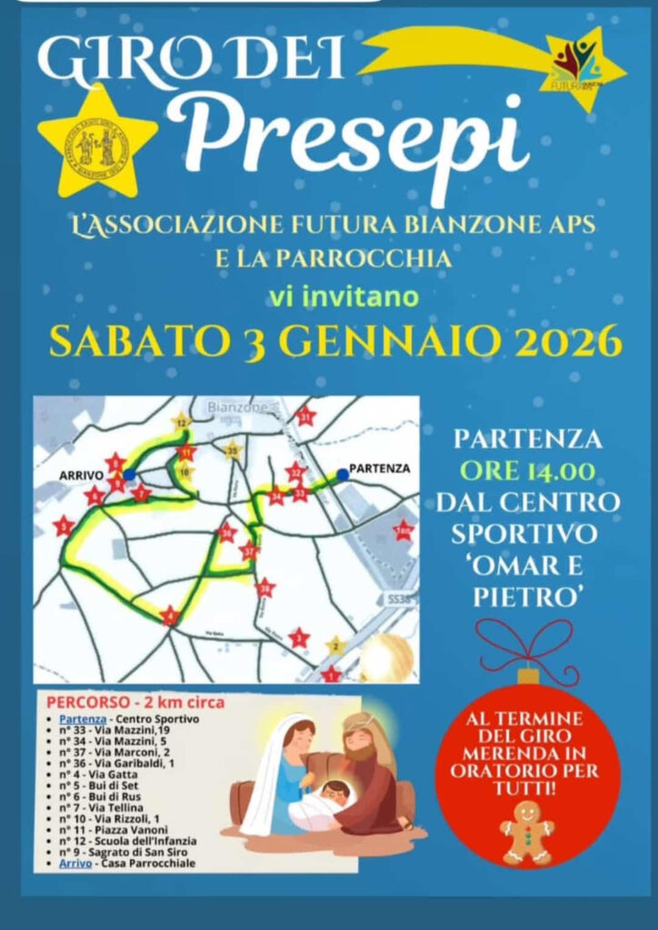 locandina giro dei presepi bianzone 2026